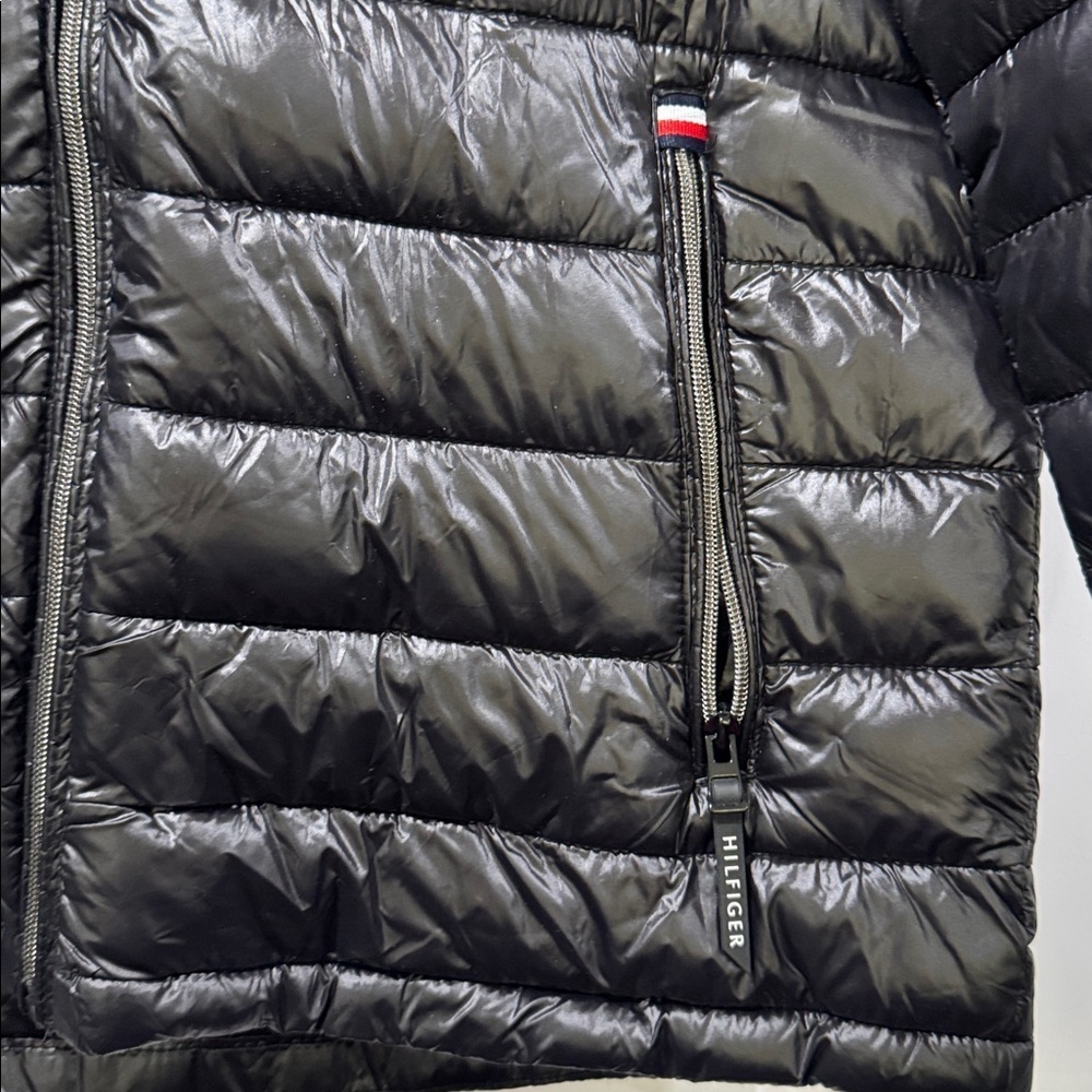 NWT Tommy Hilfiger Black Zip Up Puffer Jacket Size Large - Picture 7 of 11